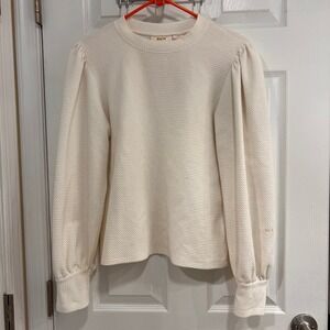 Anthropologie Maeve Textured Puff Sleeve long sleeve‎ blouse